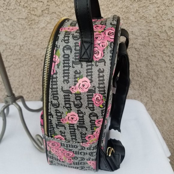 Juicy Couture Pink Bloom Black pull out pouch Backpack Brand New with tags main image 6